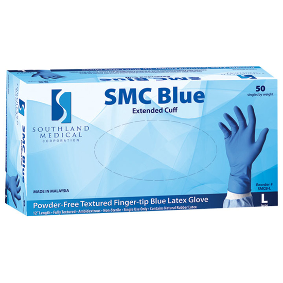 Blue Extended Cuff High Risk Latex Glove