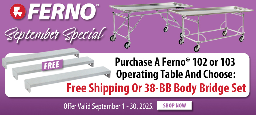 Ferno September Special Free Shipping Or Body Bridge Set With Select Operating Table Purchases7 Church Truck Purchases
